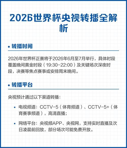 2026年世界杯央视直播全程赛况解析